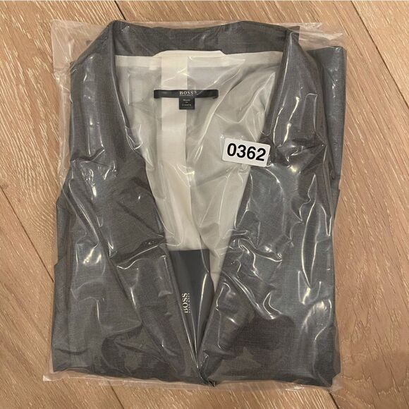 BOSS HUGO BOSS Jadena Jacket Blazer Stretch Wool Two Button Gray - Picture 10 of 10